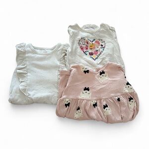Baby girl bundle 12m h&m dress onesies Cat & Jack ruffles glitter details